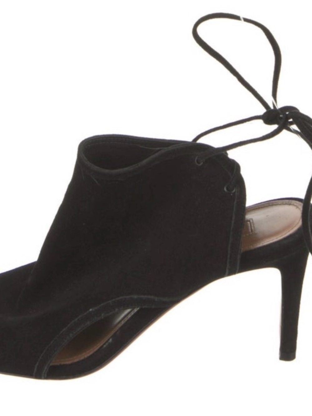 Aquazzura Black Suede Lace-Up Open-Heel Women’s Pumps